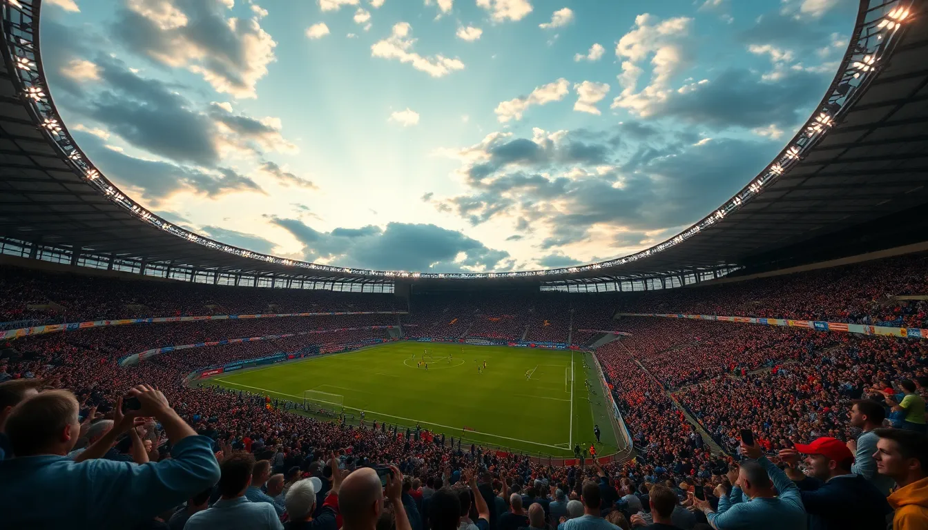 Packed Soccer Stadium During Match