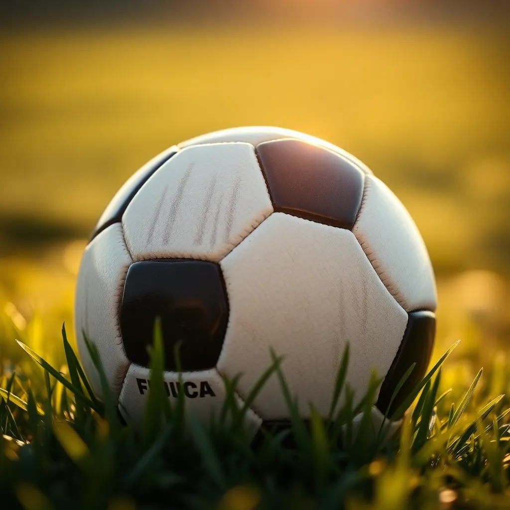 Close-Up of Soccer Ball on Grass