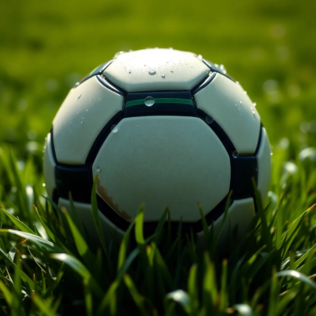 Close-Up of Soccer Ball on Grass