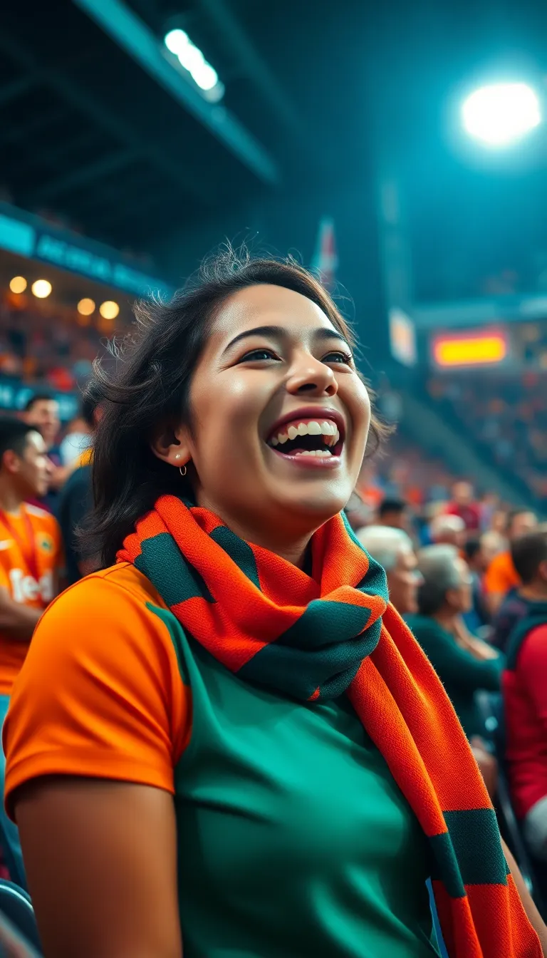 Soccer Fan Cheering in the Stands
