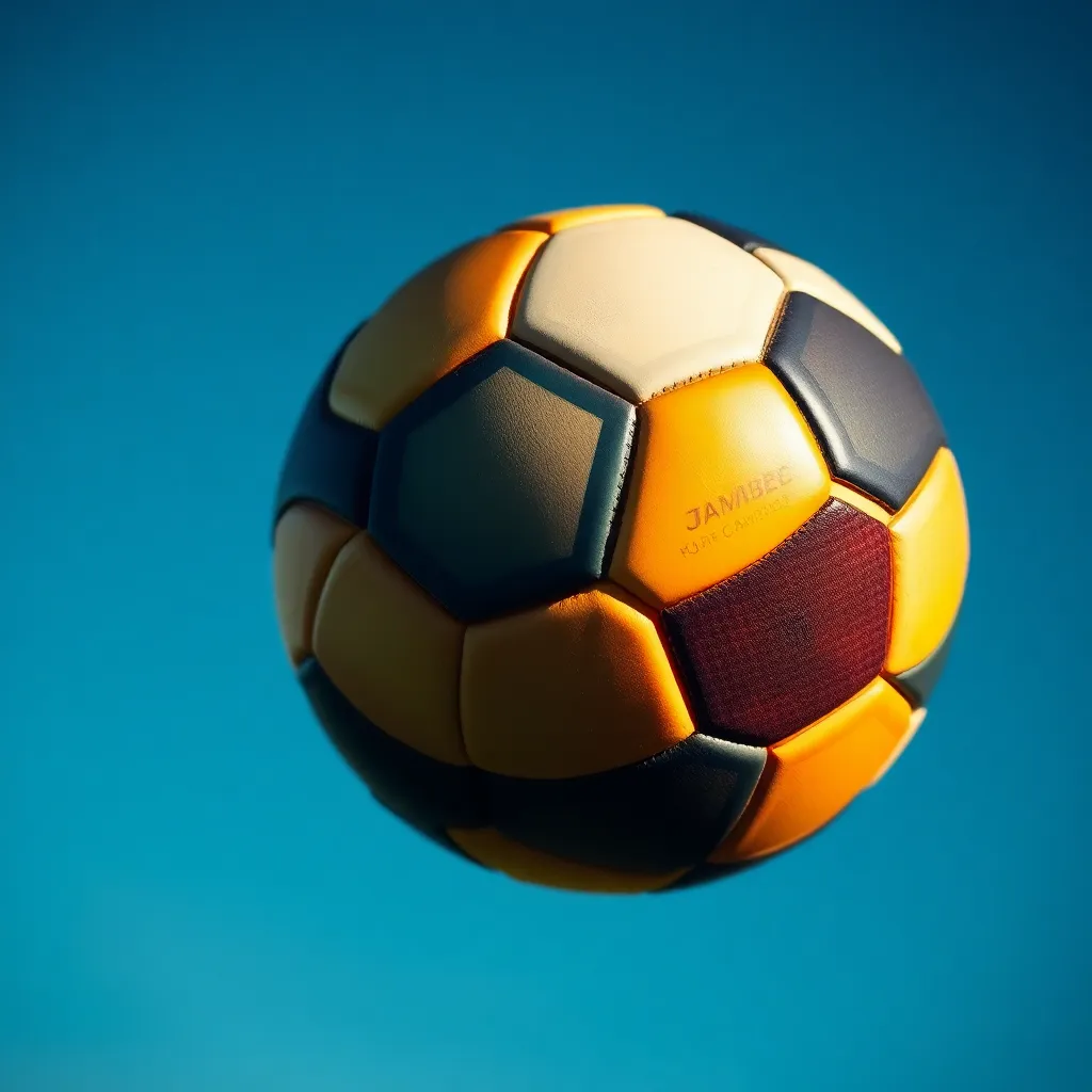 Soccer Ball in Motion Against a Clear Sky