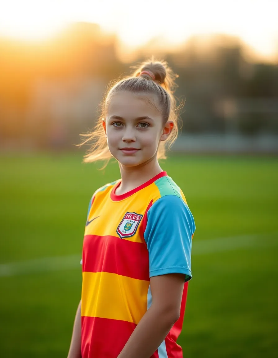 Confident Young Female Soccer Player