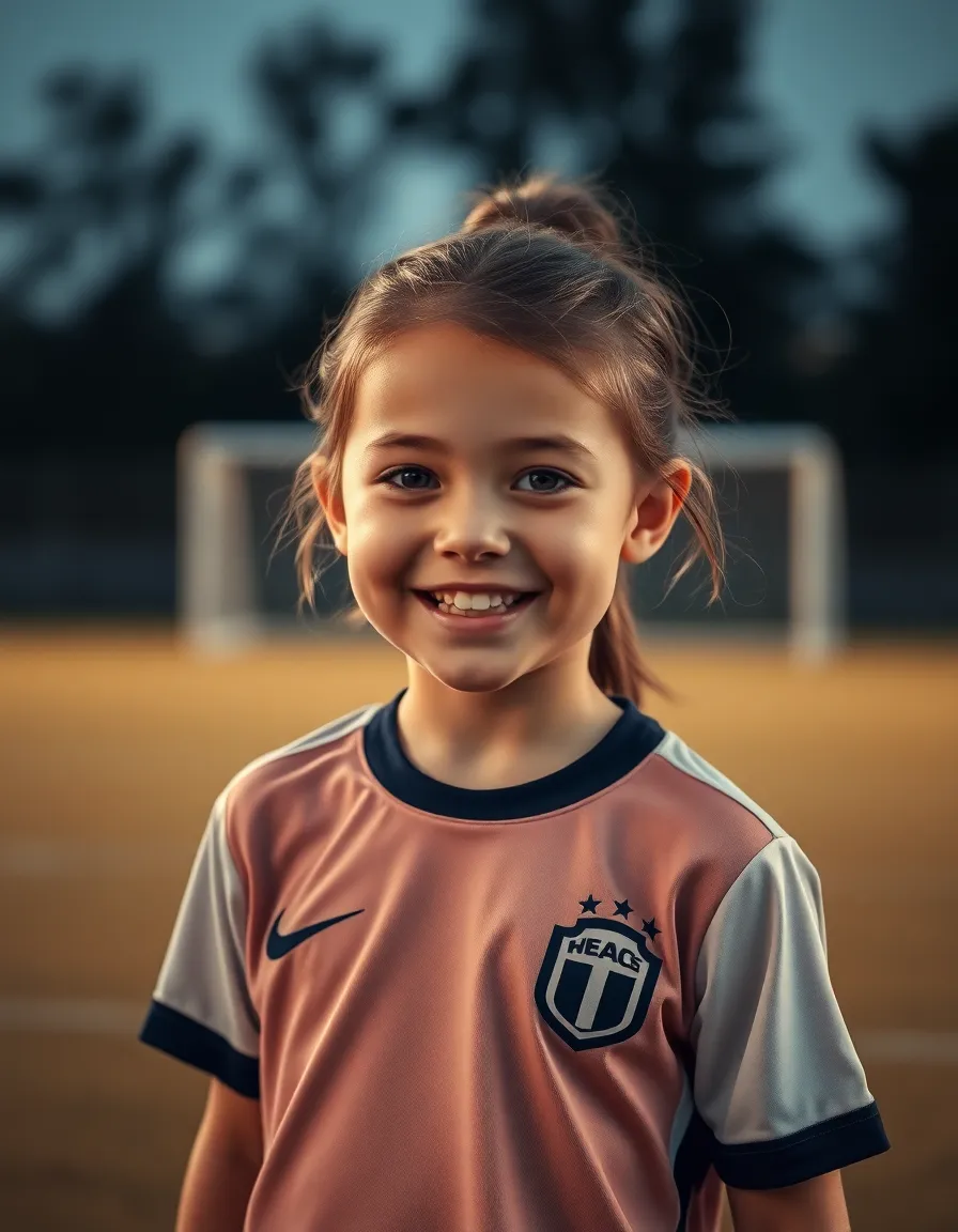 Excited Young Soccer Player Portrait