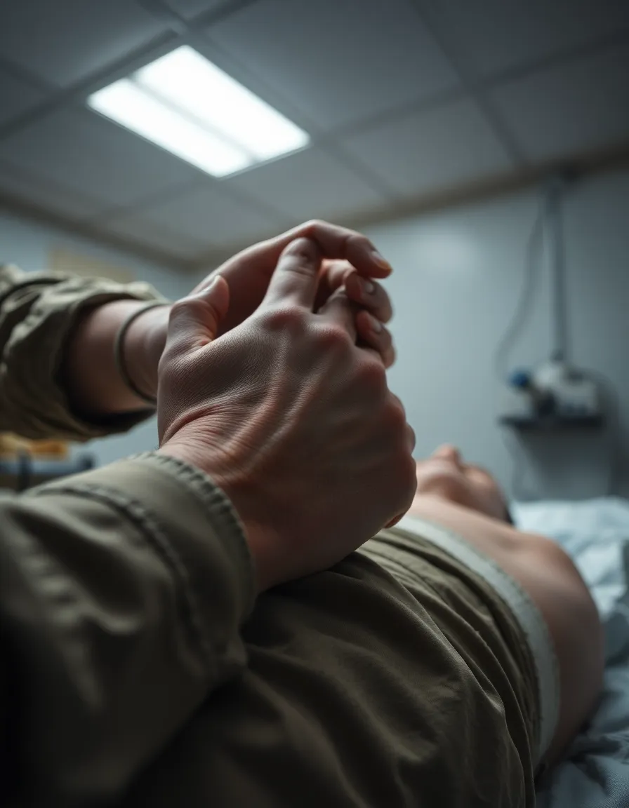 Soldier Bandaging Wounded Comrade