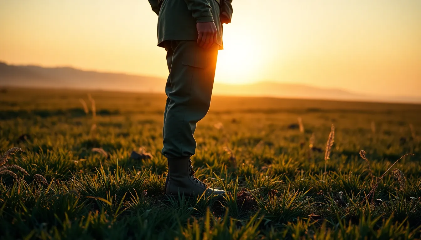 Soldier at Attention During Golden Hour
