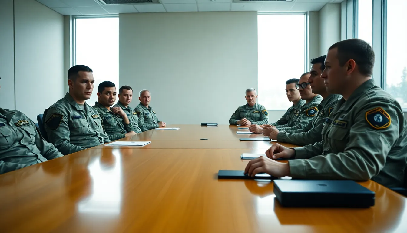 Military Briefing in Soft Natural Light