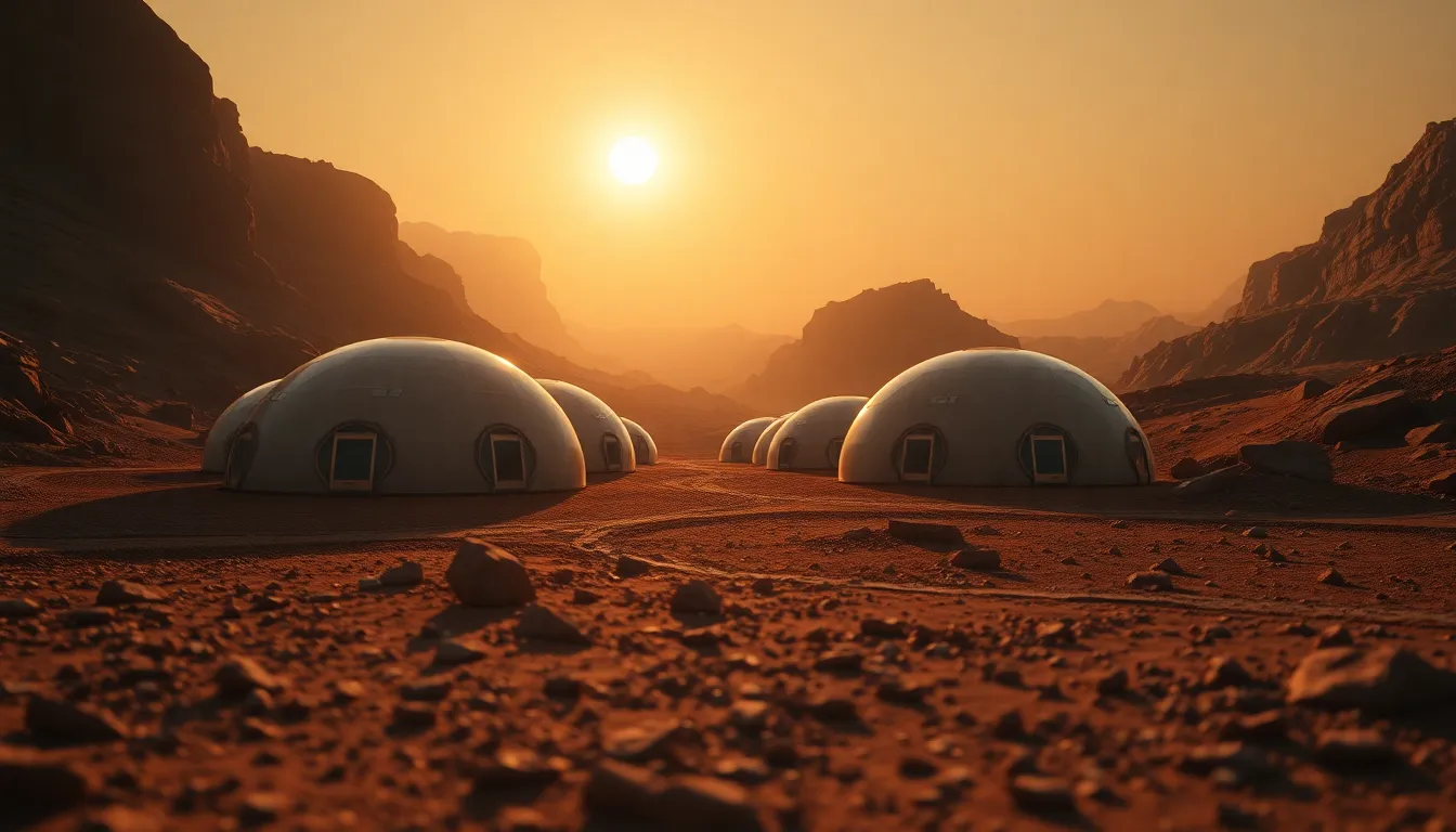 Futuristic Mars Colony Landscape