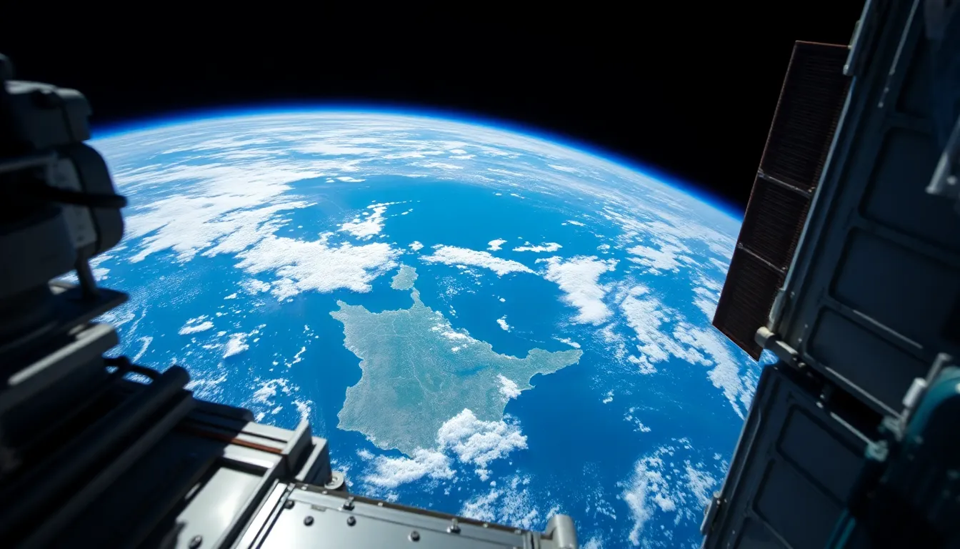 Earth From Space Station Perspective