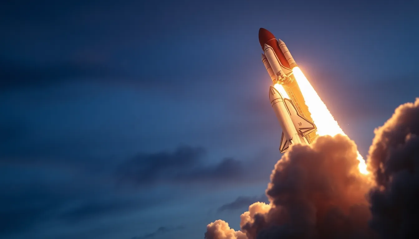 Space Shuttle Launch at Twilight