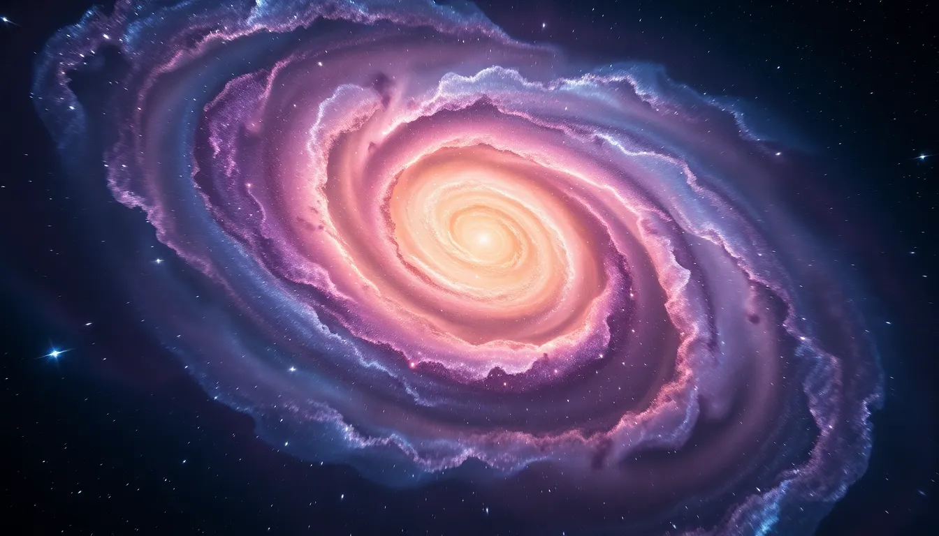 Distant Galaxy with Nebula and Star Clusters