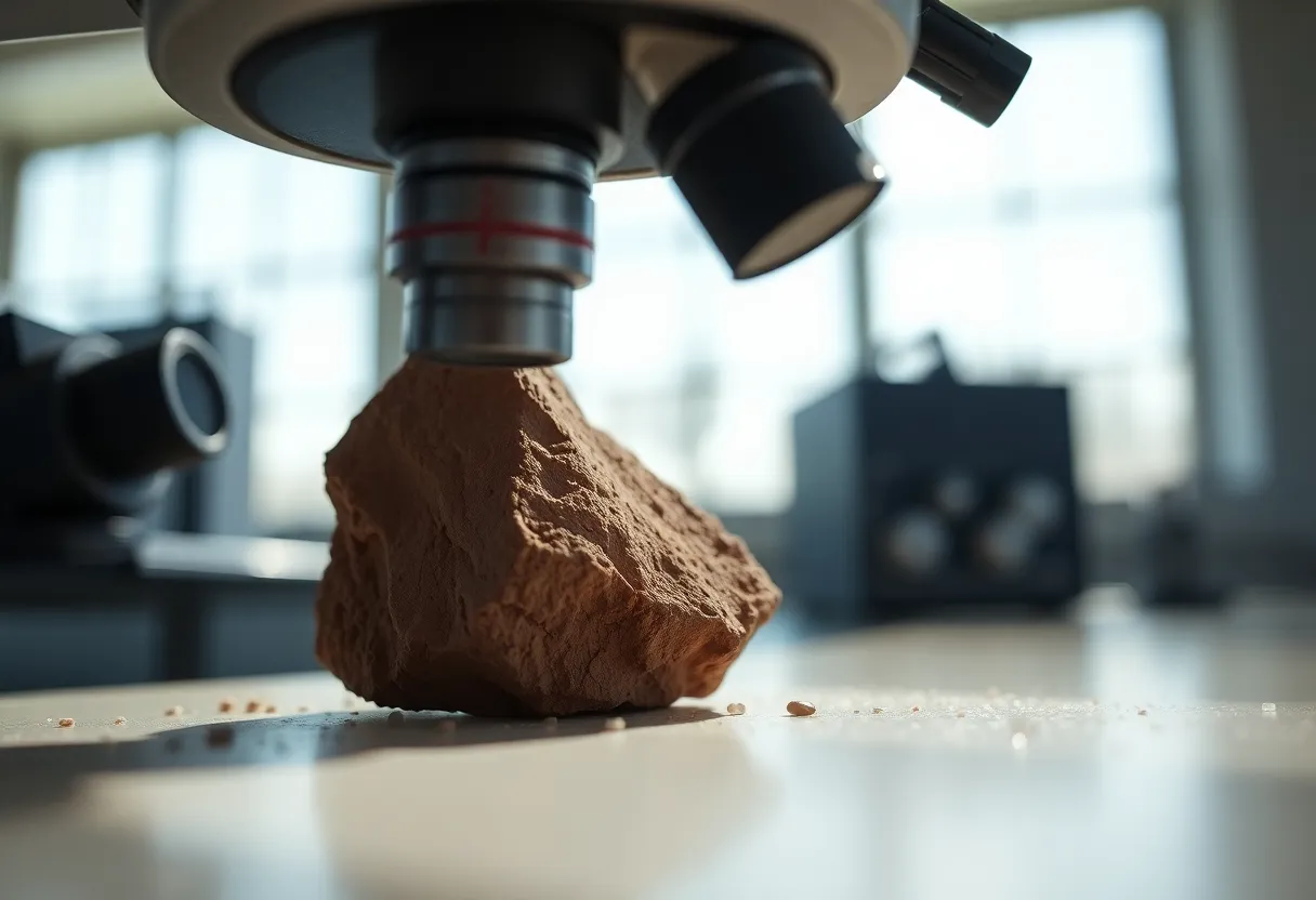 Mars Rock Sample Under Microscope