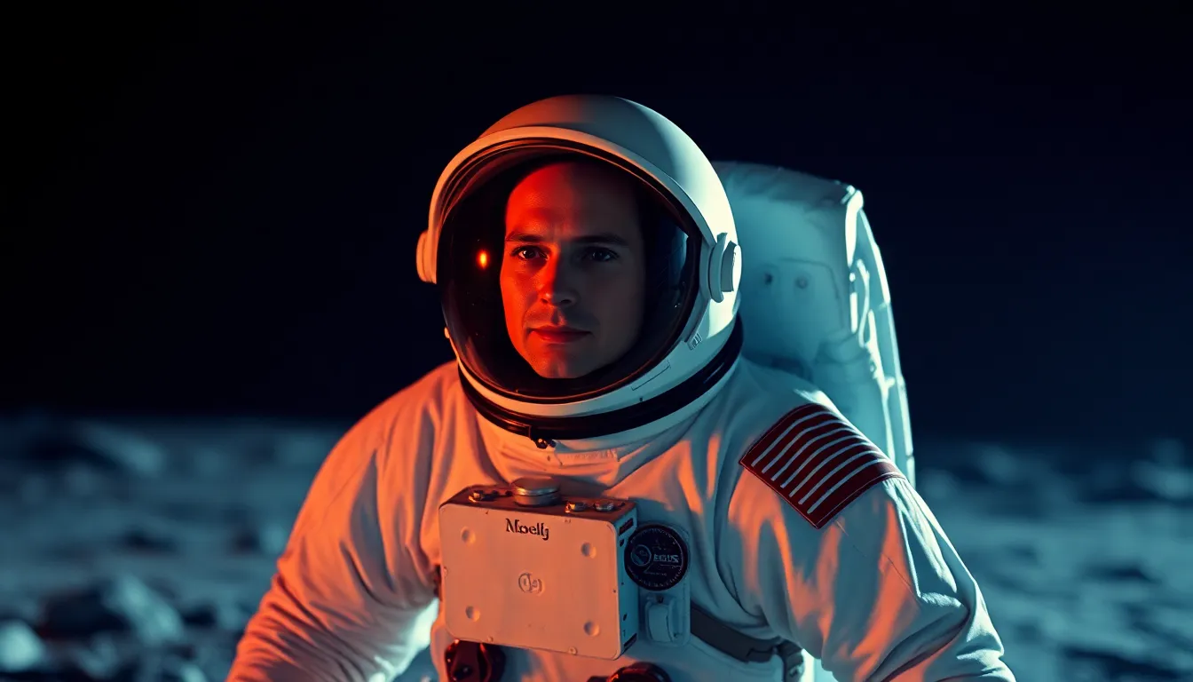 Astronaut Walking on the Moon