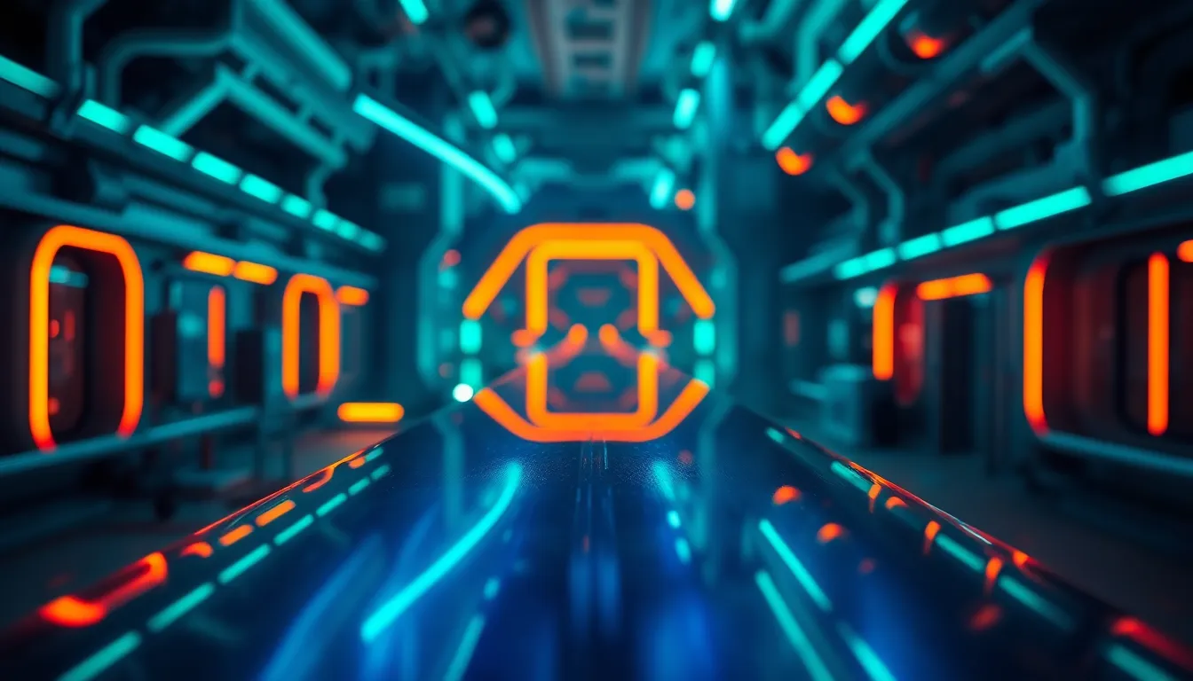 Futuristic Space Station at Night