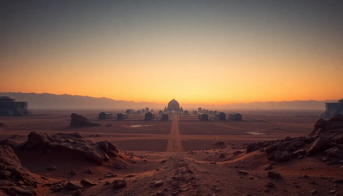 Space Shuttle at Sunset on Launch Pad