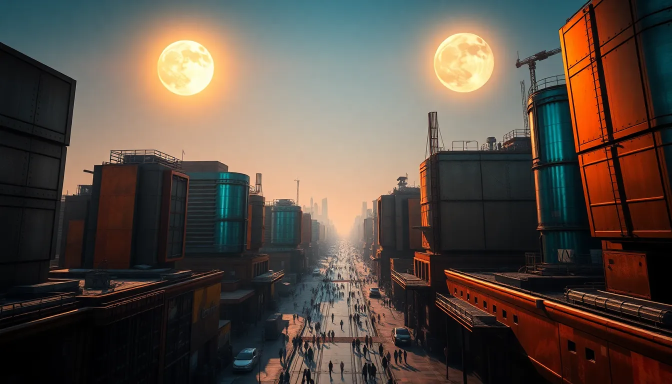 Futuristic Space Colony on Mars This striking image depicts a futuristic space colony on Mars during a vibrant sunset. The red rocky terrain contrasts with sleek, modern domes of glass and steel, reflecting the fiery colors of the Martian sky. Warm, diffused lighting creates long shadows that enhance the landscape's surreal beauty. With a hyperfocal depth of field, every detail—from the colony to the distant mountains—remains perfectly sharp, inviting viewers to envision a future where humanity thrives on another planet.