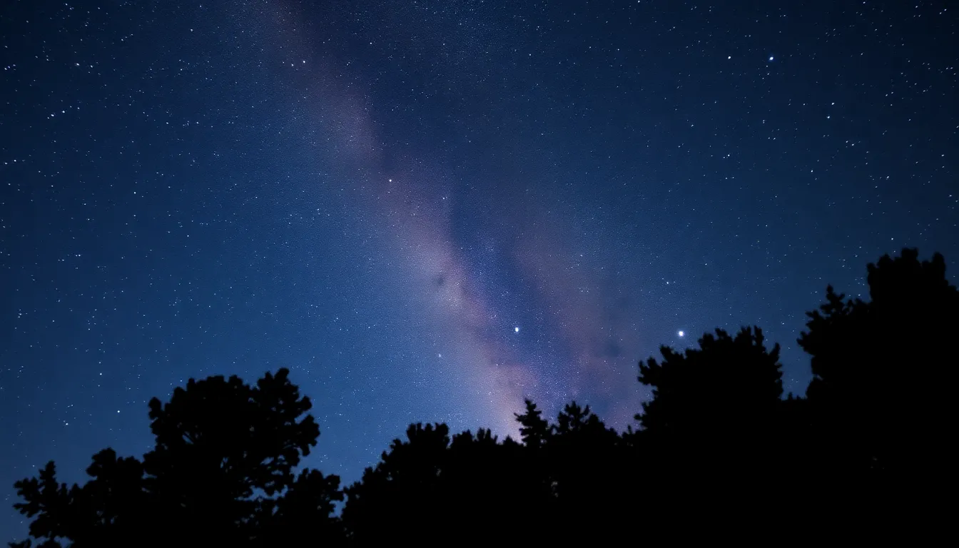 Stunning Milky Way Above Silhouetted Trees