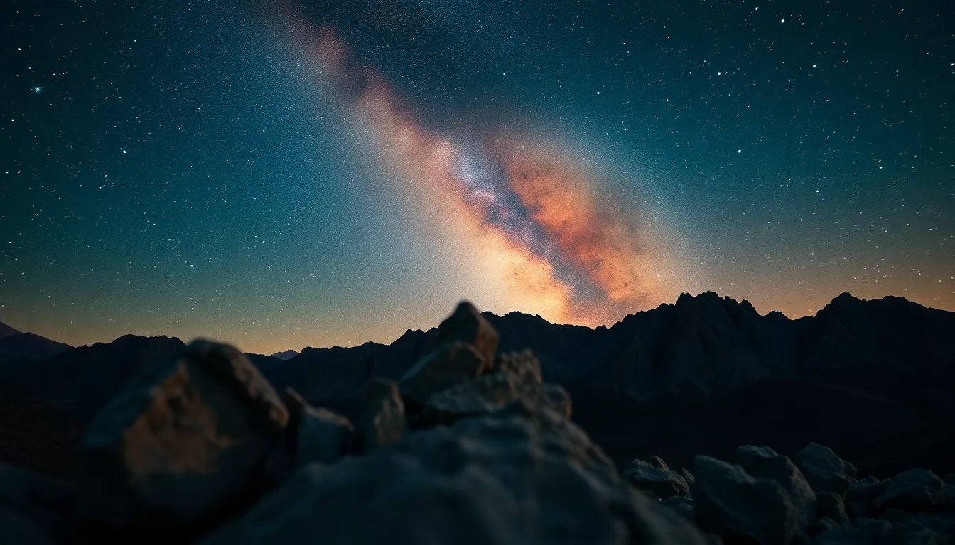 Milky Way Over Mountain Landscape