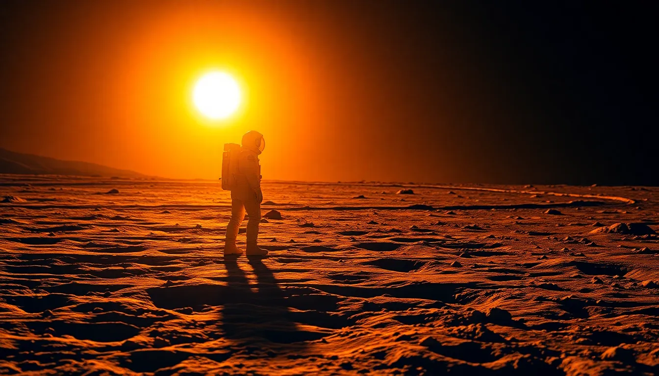 Astronaut Silhouette on the Moon