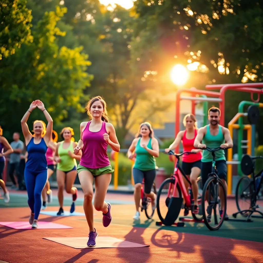 Energetic Sports and Fitness Outdoor Activities