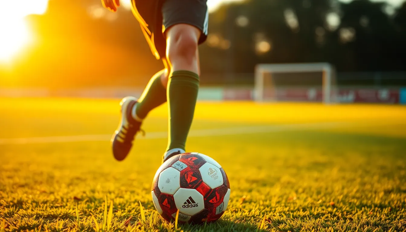 Dynamic Soccer Player Dribbling Ball