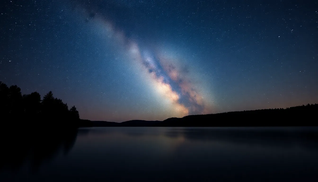 Milky Way Over Tranquil Lake