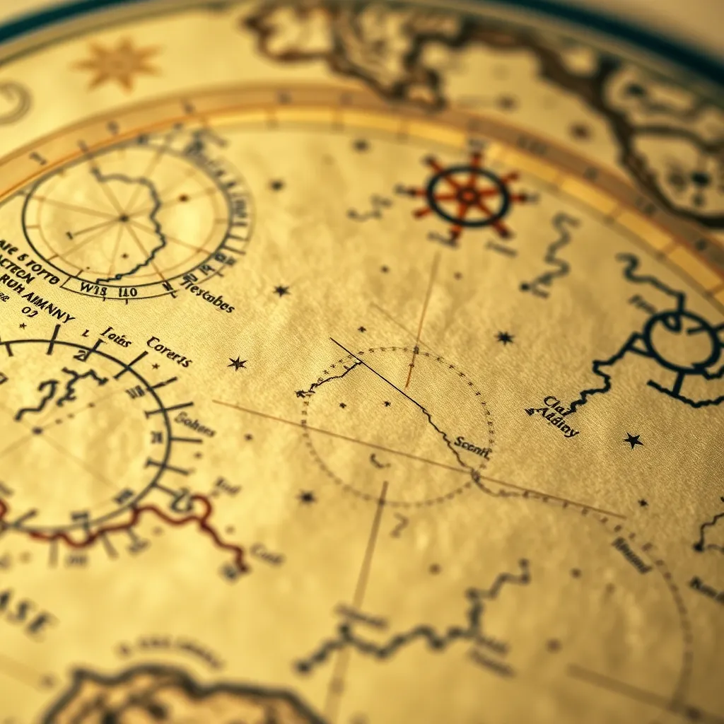 Vintage Celestial Map Close-Up