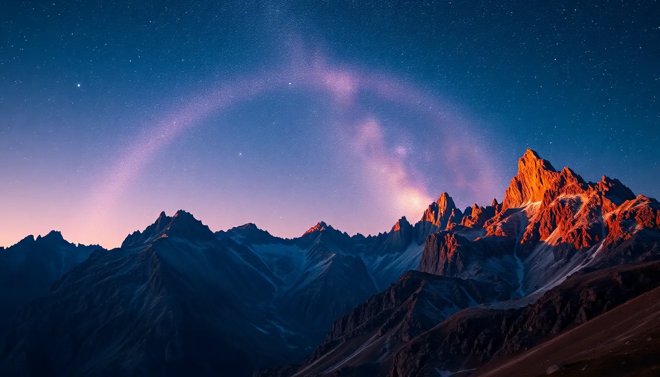 Milky Way Over Majestic Mountains