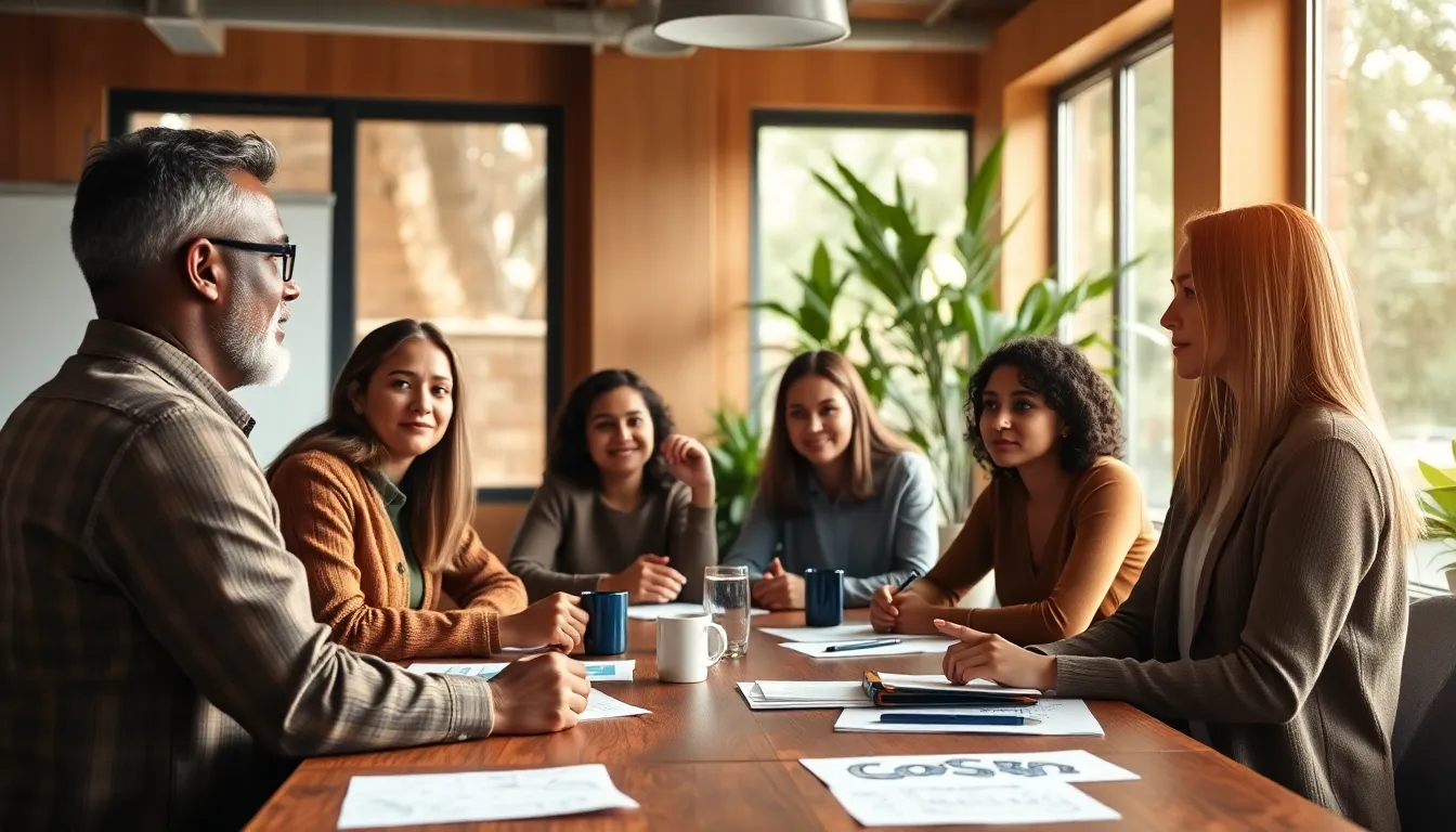 Diverse Startup Team Brainstorming Ideas