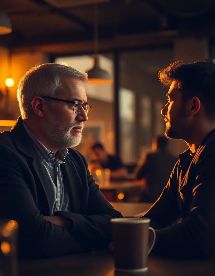 Mentorship Moment in a Cozy Coffee Shop