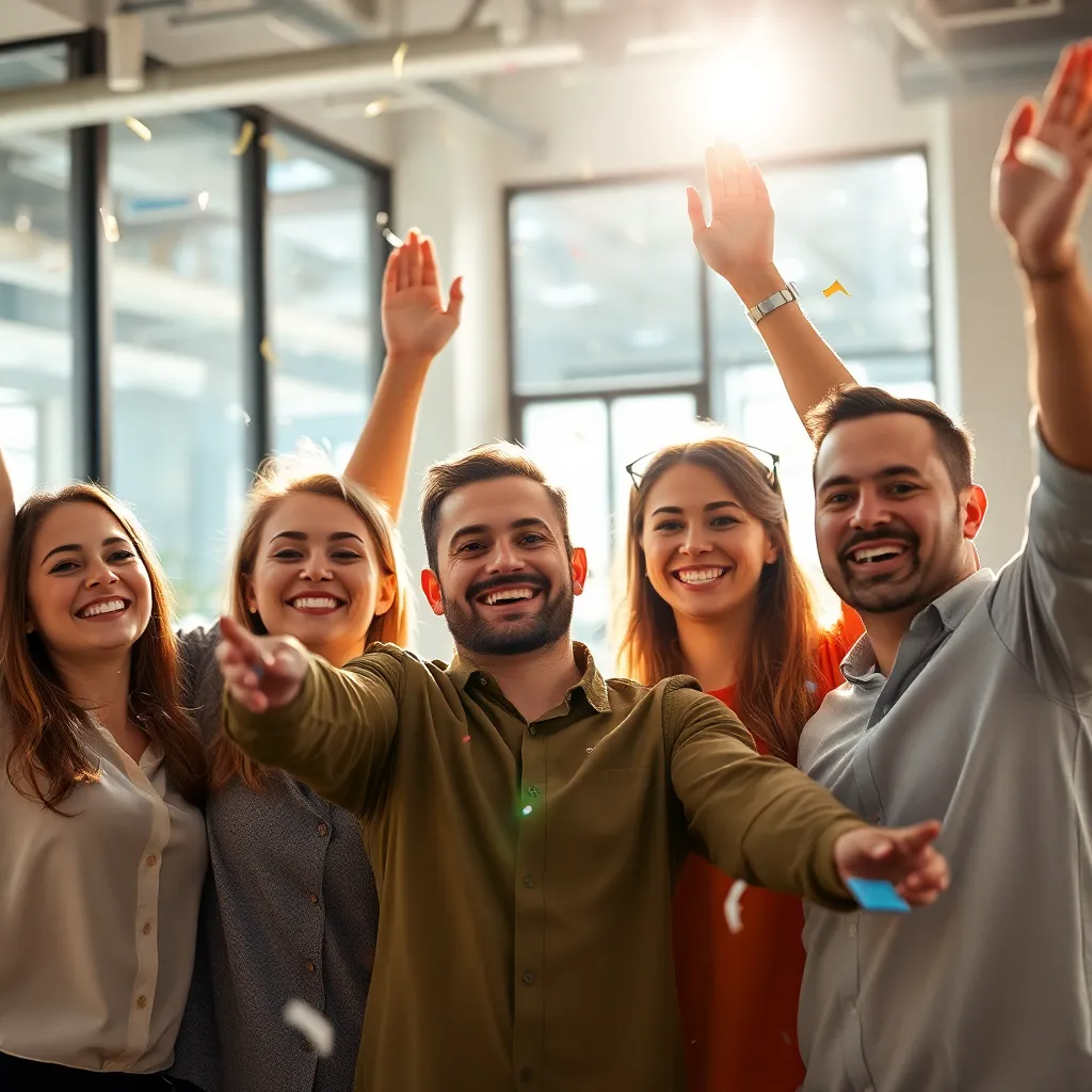Startup Team Celebrating Milestone Achievement