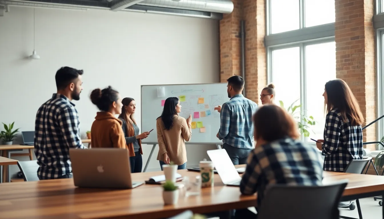Team Collaboration in a Bright Startup Office