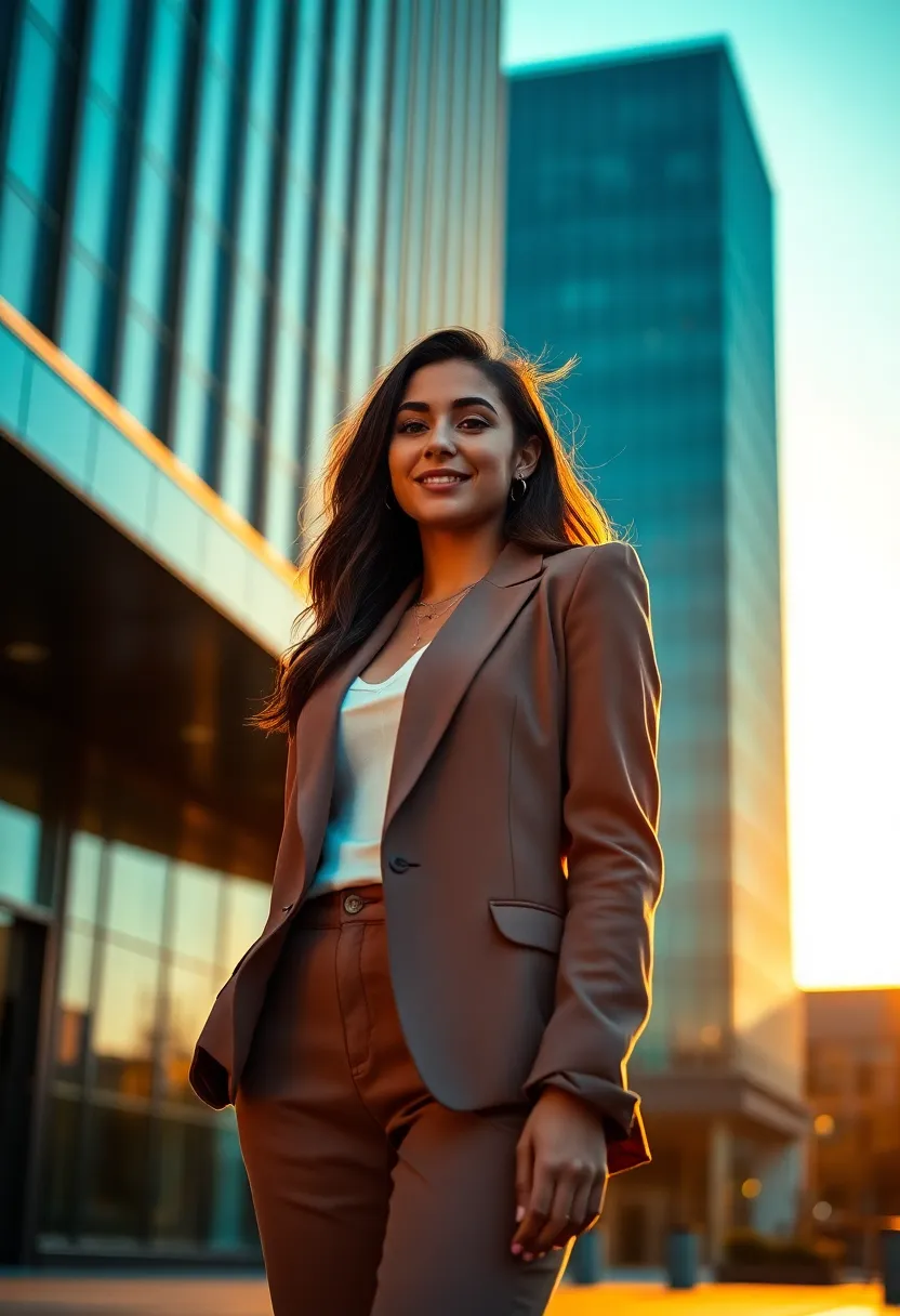 Confident Young Woman Outside Modern Office