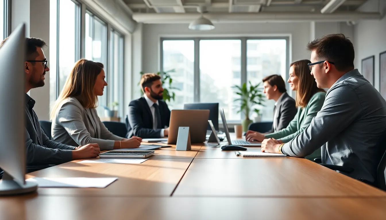 Diverse Professionals Collaborating in Co-Working Space