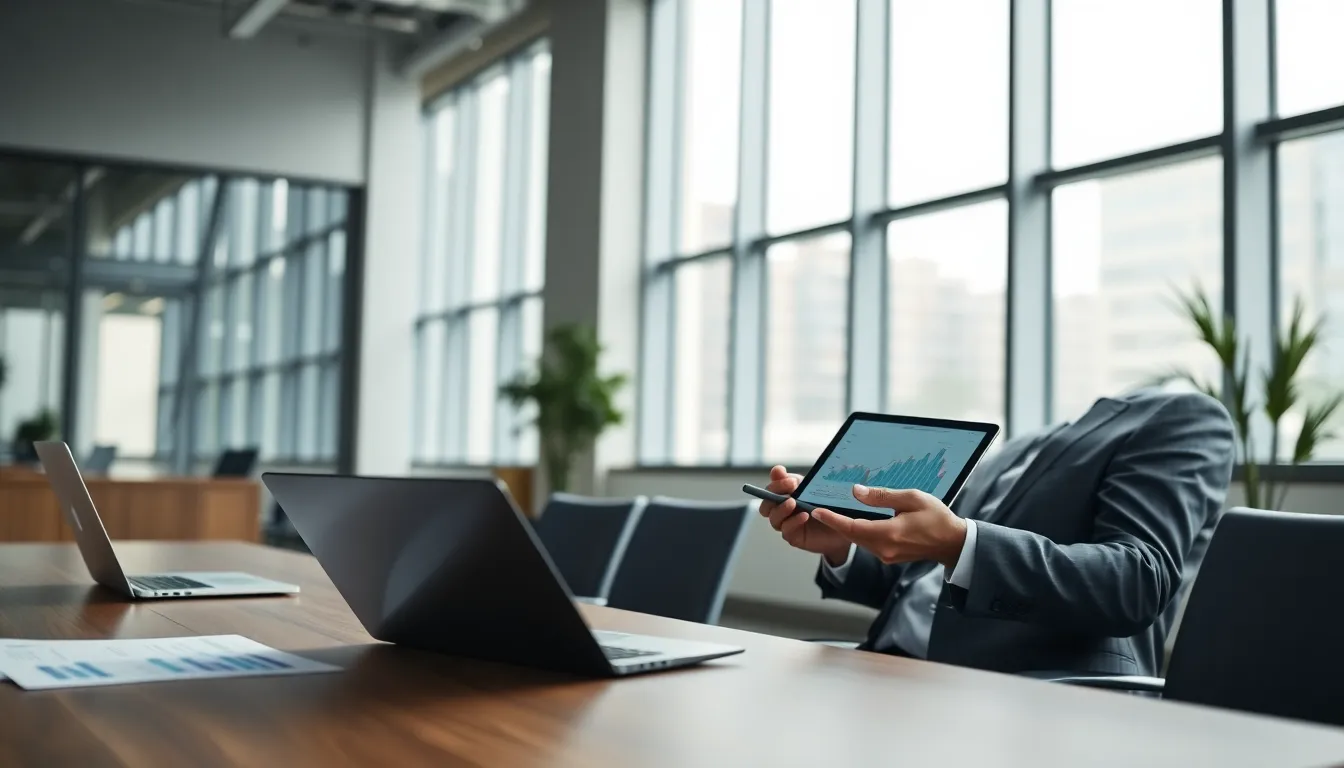 Business Professional Analyzing Stock Market Data