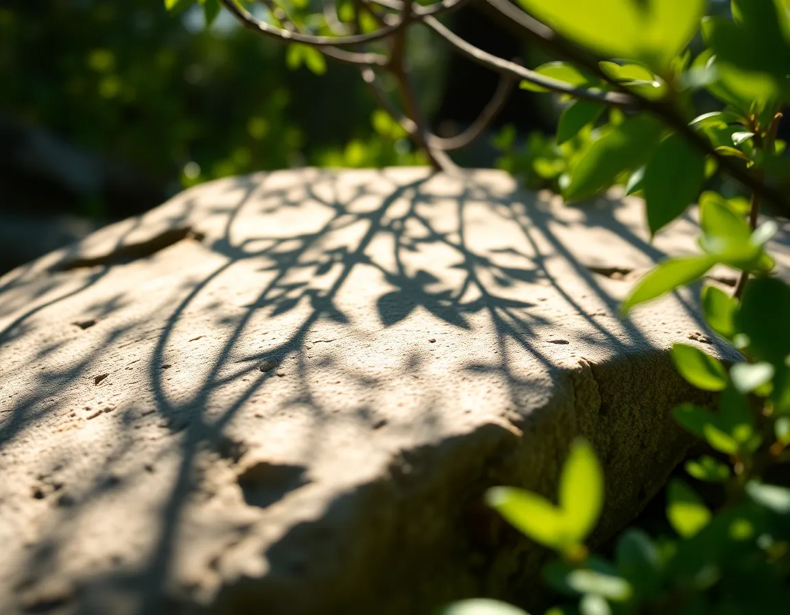 Textured Stone Surrounded by Nature
