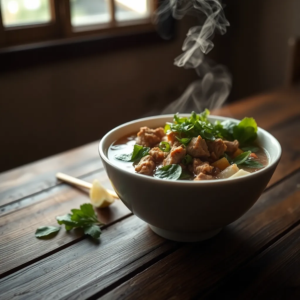 Close-Up of A Delicious Bowl of Pho