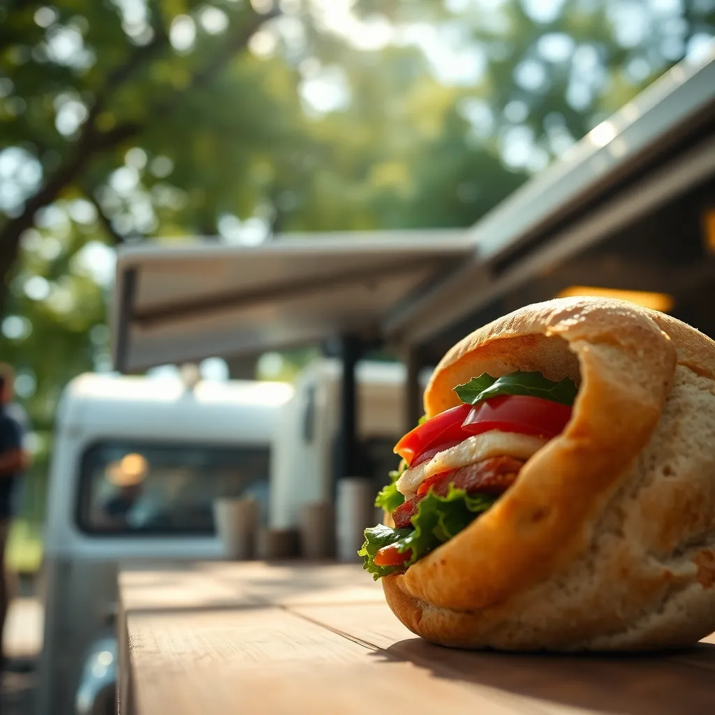 Artisanal Sandwich from a Gourmet Food Truck