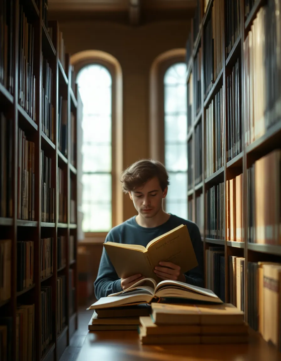 Quiet Study in Library Corner