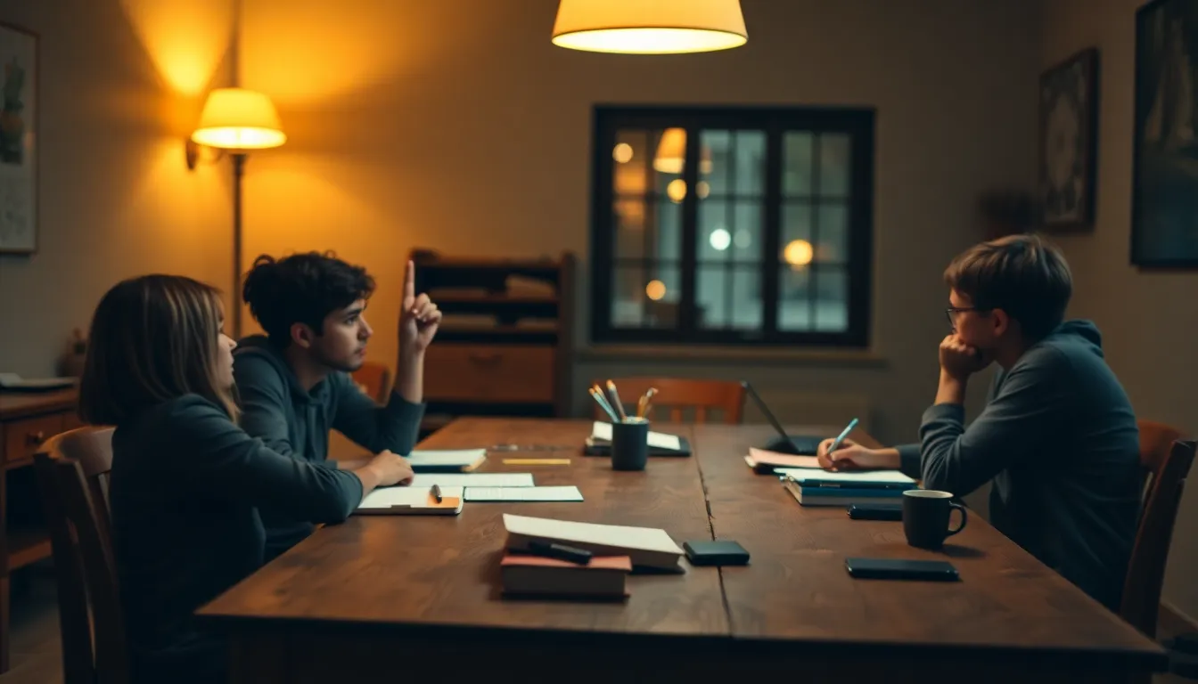 Engaged Study Group in a Cozy Environment