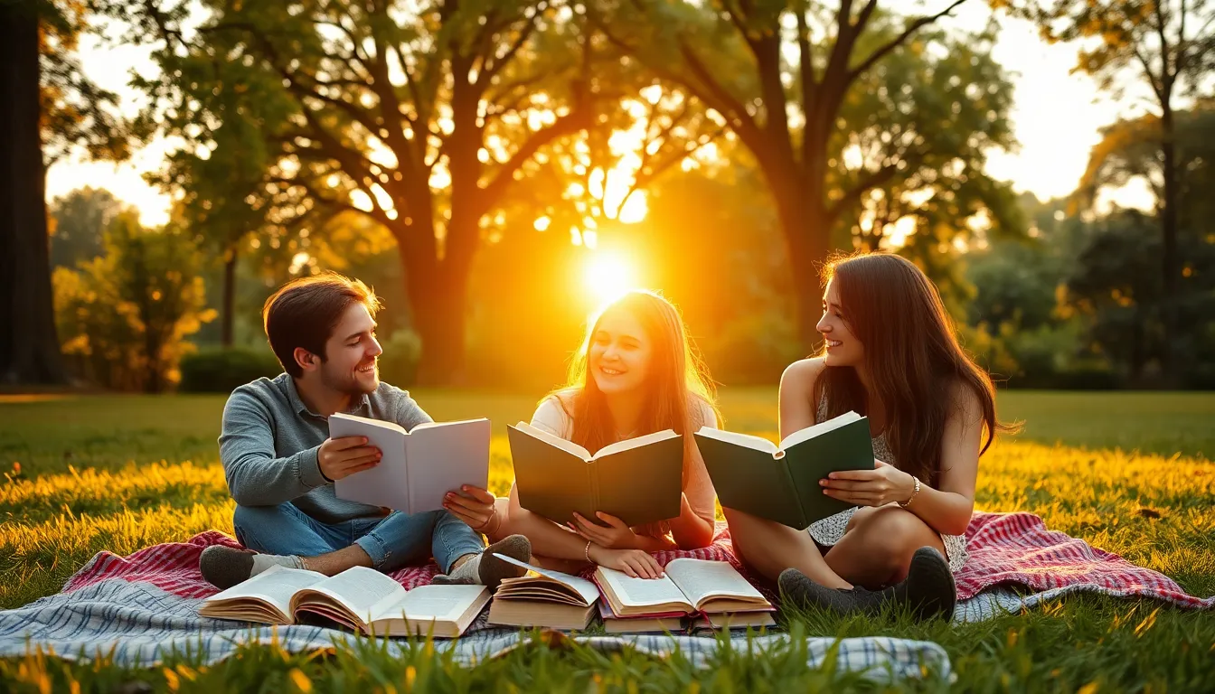 An intimate study session unfolds under the warm glow of a tungsten desk lamp, where students are deeply engrossed in discussion. Surrounded by shelves packed with books, the cozy atmosphere invites focus and collaboration. The image highlights the details of their expressions and the textures of the materials around them, showcasing the essence of shared learning moments.