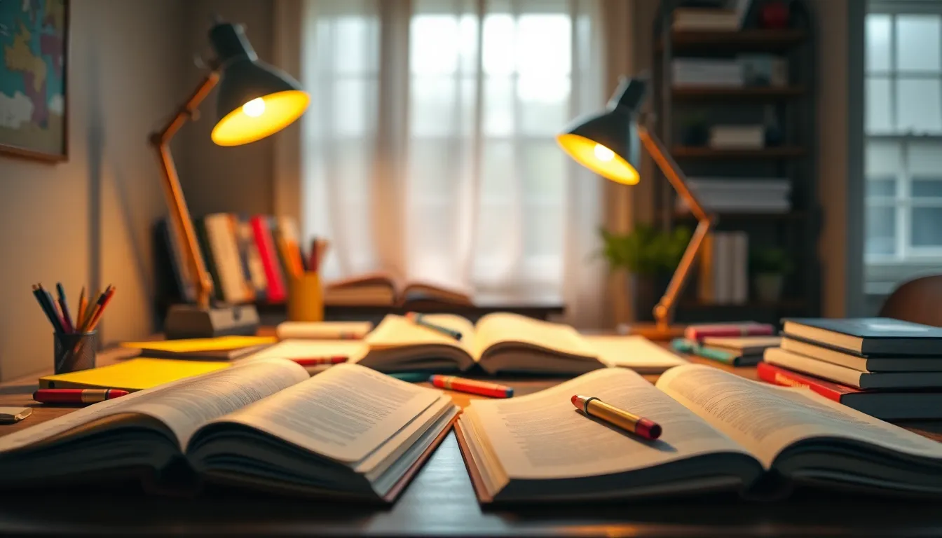 Cozy Study Space with Warm Lighting