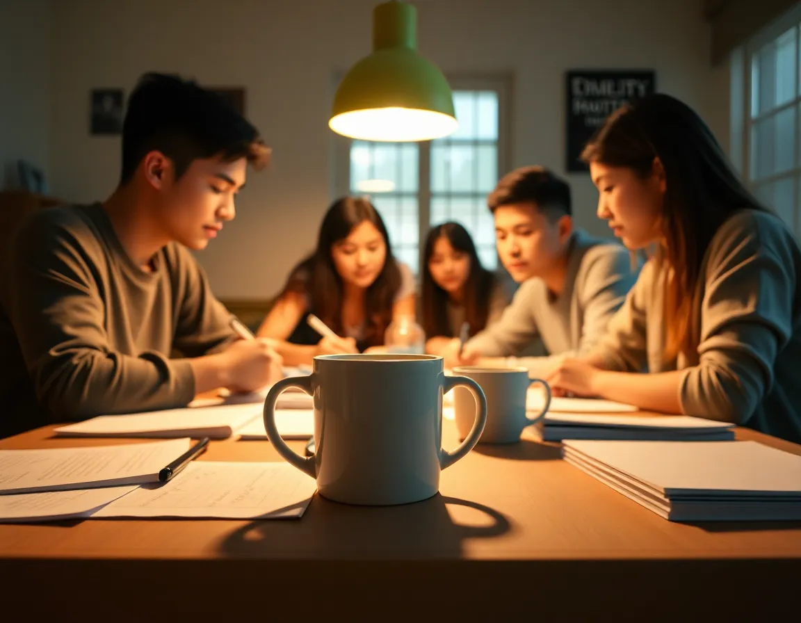Late Night Study Session with Friends