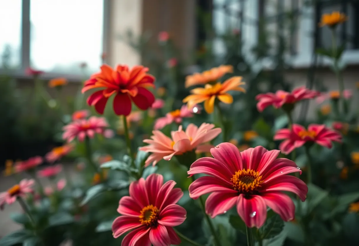 Vibrant Summer Garden in Soft Diffused Light