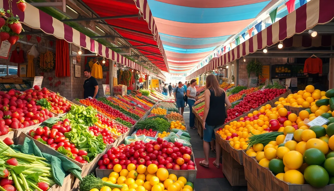 Vibrant Summer Street Market