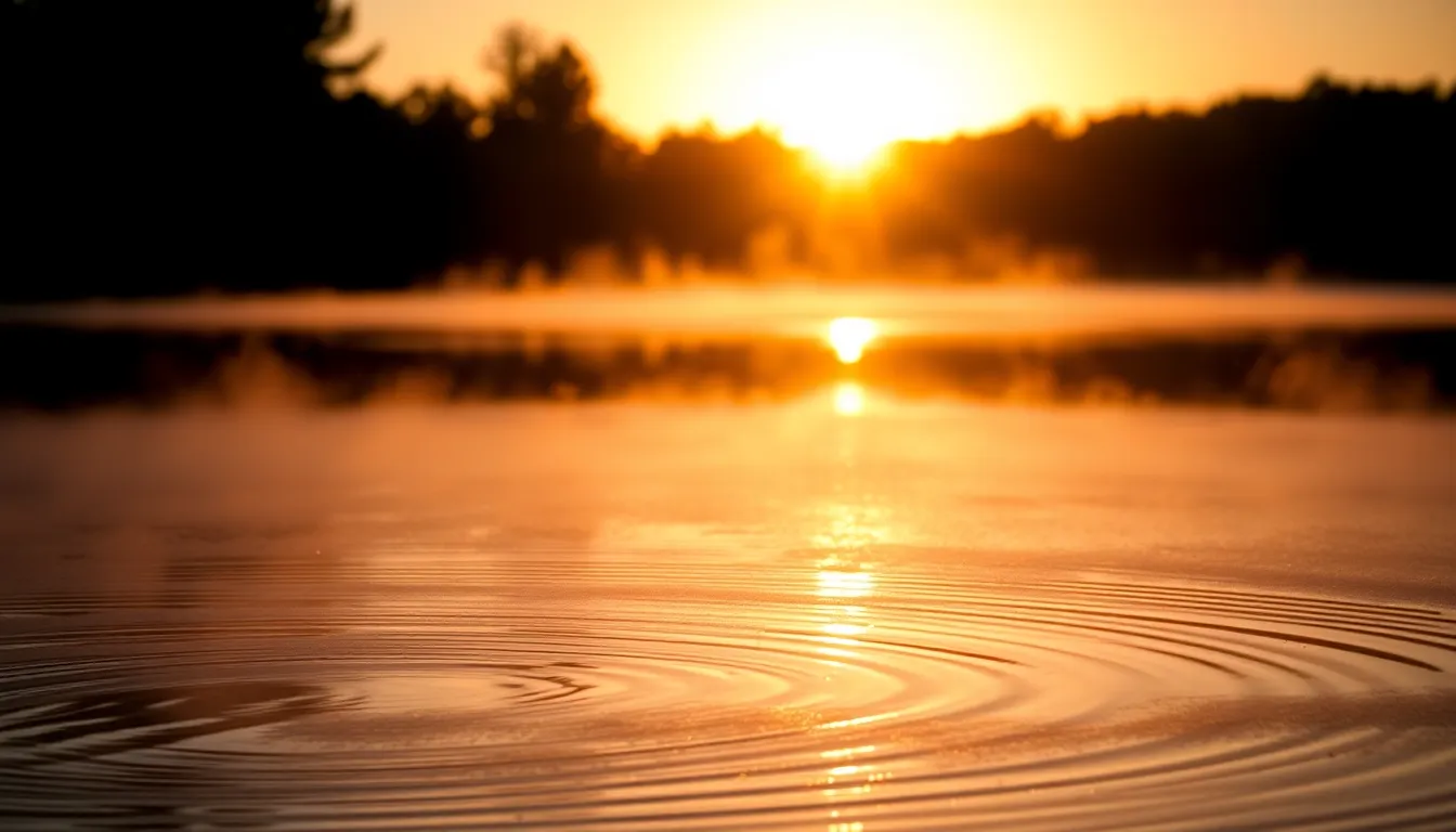Serene Sunrise Over a Tranquil Lake