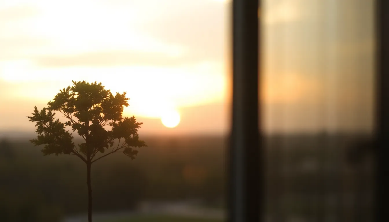Silhouette of a Tree at Dusk