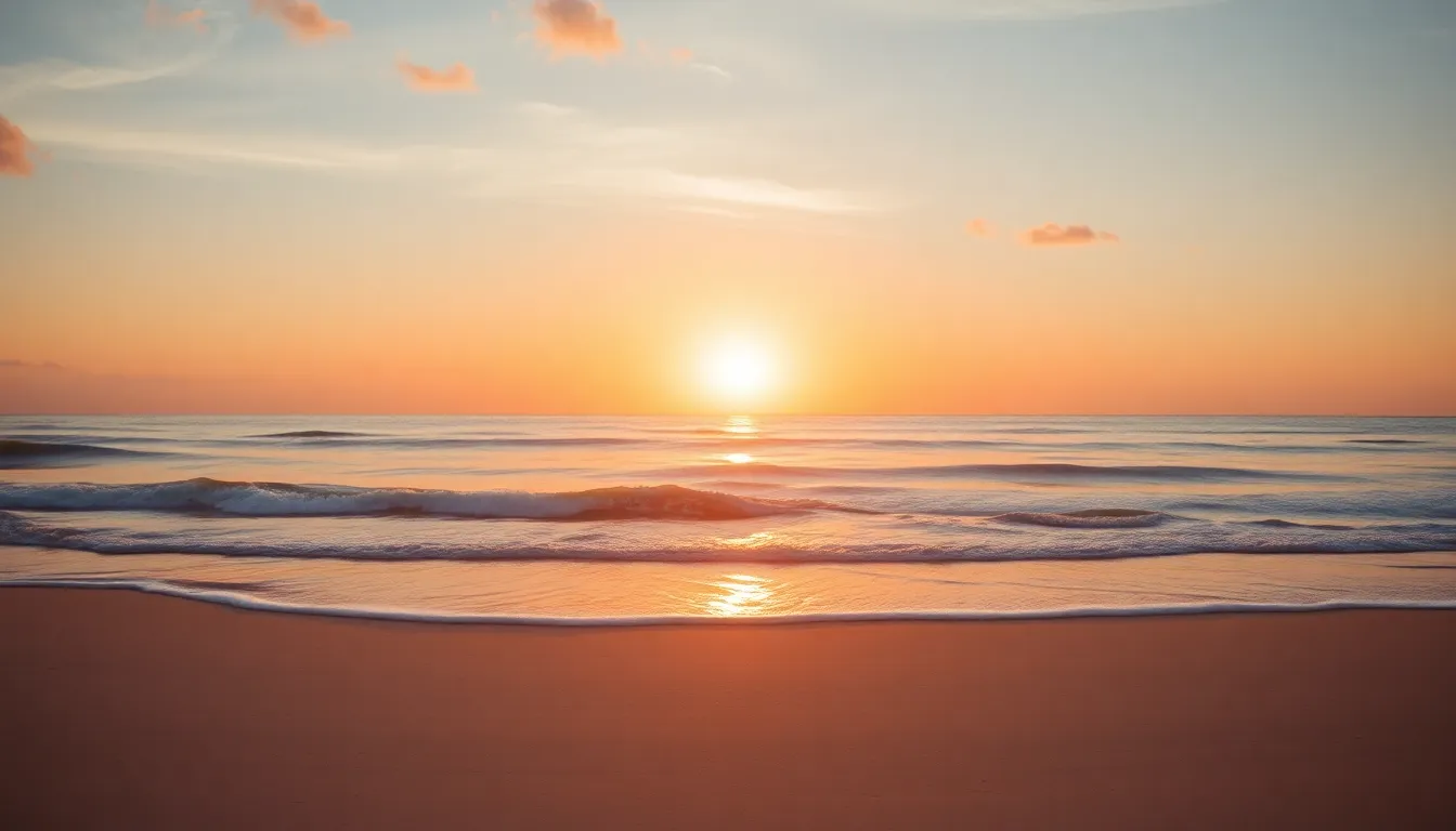 Serene Sunset Over Tranquil Beach