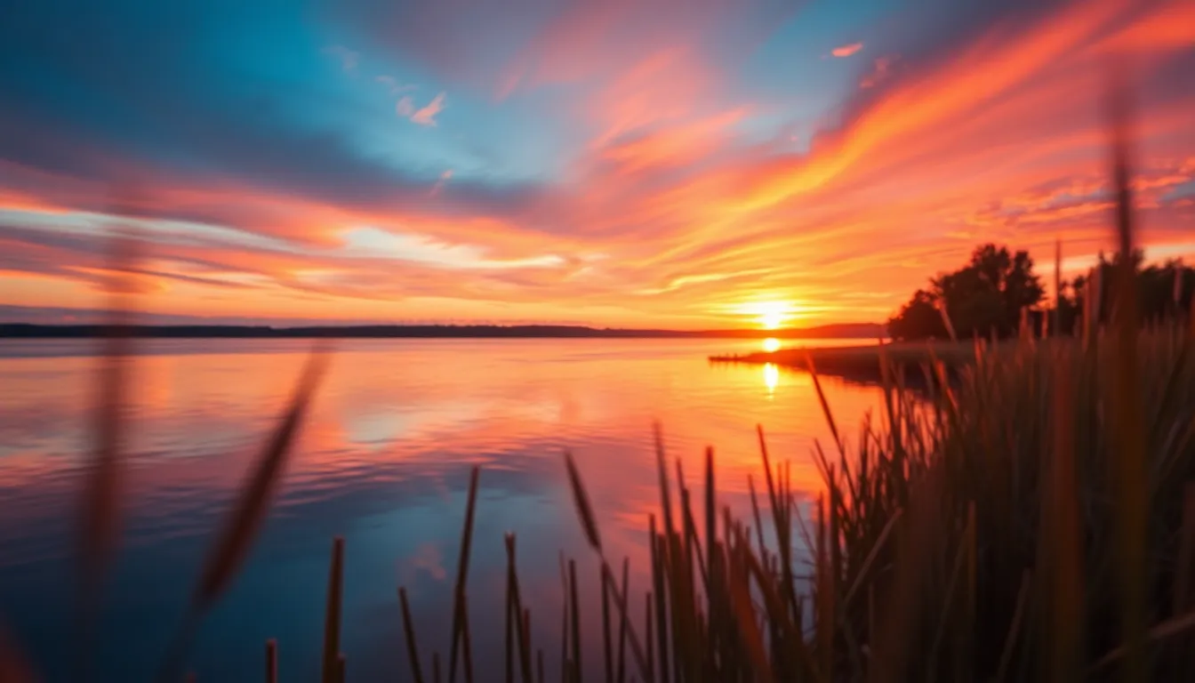 Spectacular Sunset Reflecting on Tranquil River