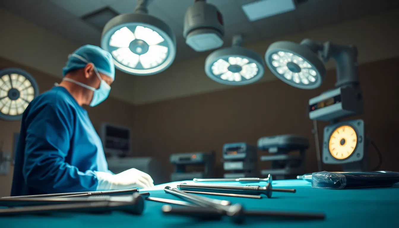 Surgeon Performing Operations in a Surgical Theater