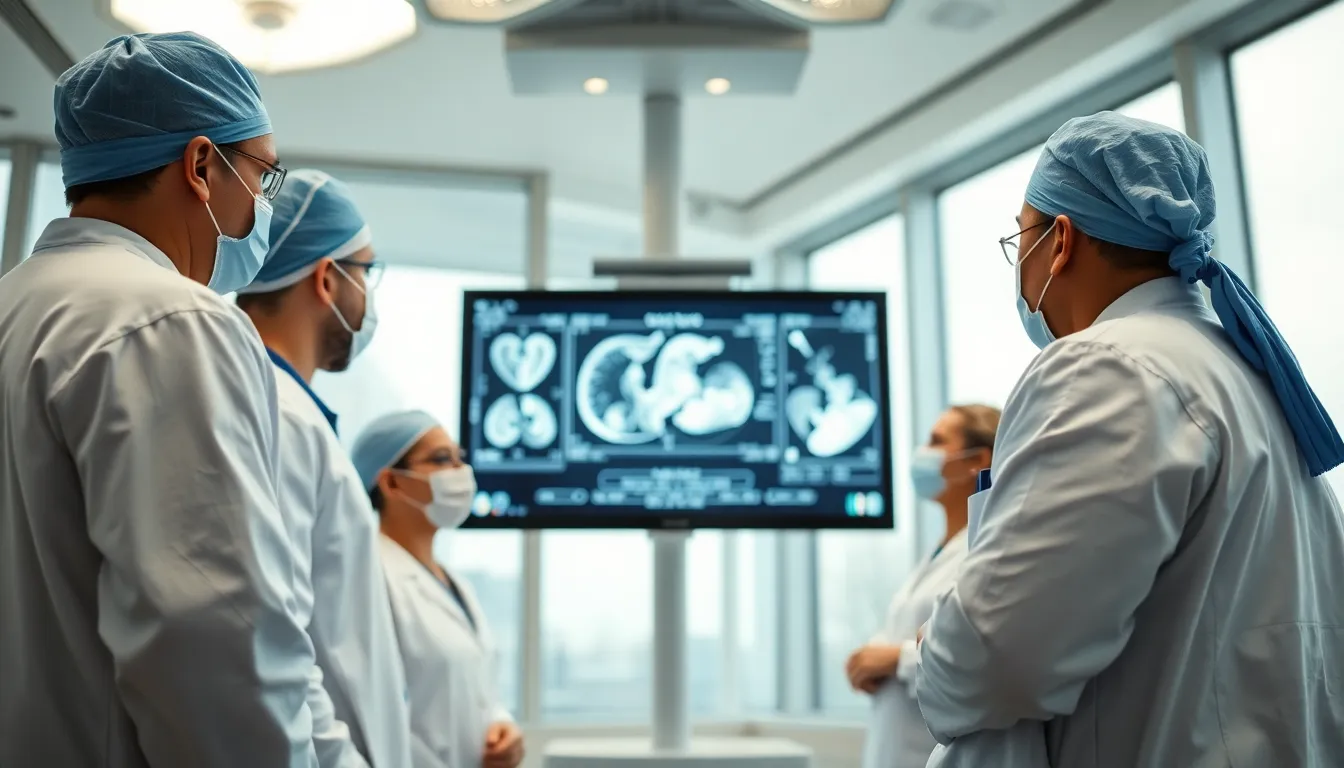 Surgical Team Collaborating Over Patient Imaging